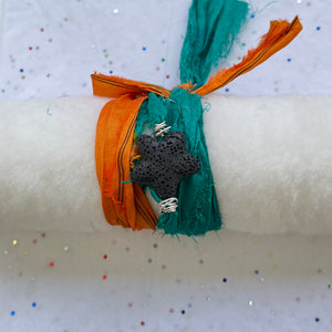 Star Lava Sari Silk Wrap Bracelet