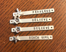 Load image into Gallery viewer, Customizable Hand Stamped Sterling Silver Chain Bracelet