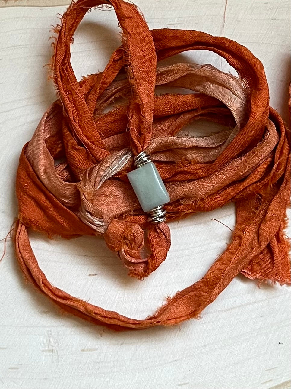 Aventurine Sari Silk Wrap Bracelet