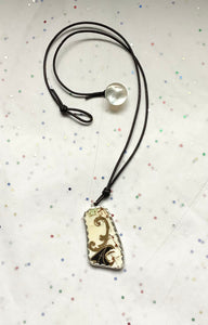 Gold Swirl Vintage Bone China Necklace