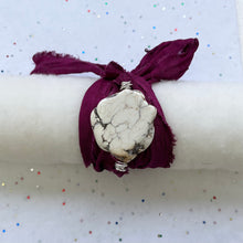 Load image into Gallery viewer, Magnesite Sari Silk Wrap Bracelet