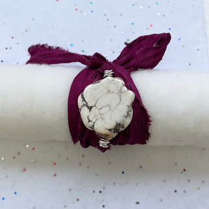 Magnesite Sari Silk Wrap Bracelet