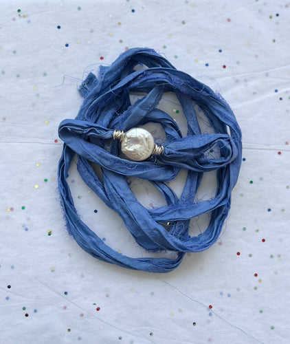 Pearl Sari Silk Wrap Bracelet