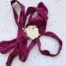 Load image into Gallery viewer, Magnesite Sari Silk Wrap Bracelet