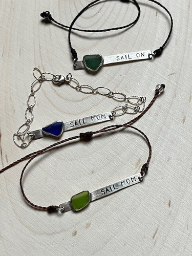 Sail Mom Stamped Bracelet - Small