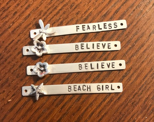 Customizable Hand Stamped Sterling Silver Chain Bracelet