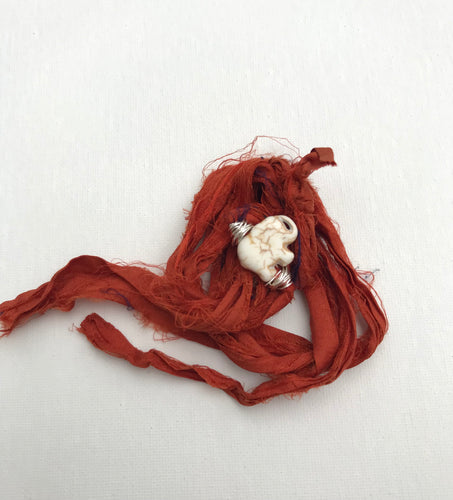 Magnesite Elephant Sari Silk Wrap Bracelet