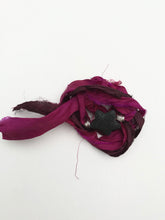 Load image into Gallery viewer, Star Lava Sari Silk Wrap Bracelet (burgundy)