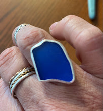Load image into Gallery viewer, Cobalt Blue Sea Glass Ring