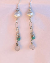 Load image into Gallery viewer, Pearl &amp; Rose Quartz Earring