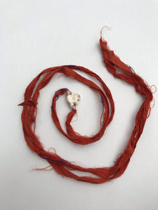 Magnesite Elephant Sari Silk Wrap Bracelet