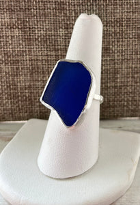 Cobalt Blue Sea Glass Ring