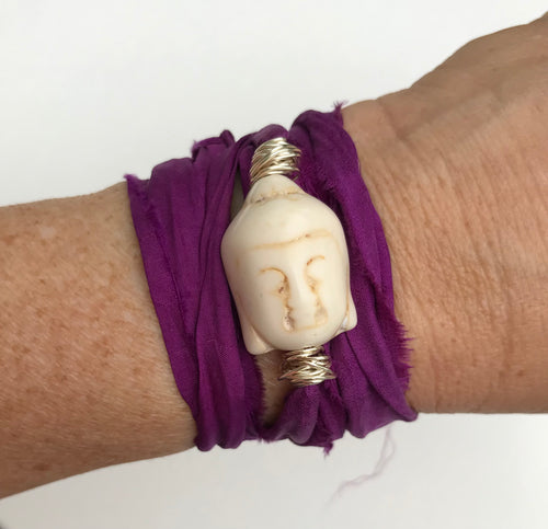 Buddha Sari Silk Wrap Bracelet