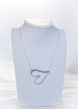 Load image into Gallery viewer, Sterling Silver Heart Necklace with Moonstone Micro Beeds